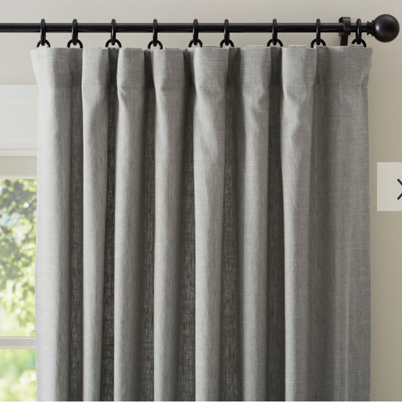 Pottery Barn Custom Emery linen 3 in 1 pole top curtains in flagstone - Picture 2 of 12